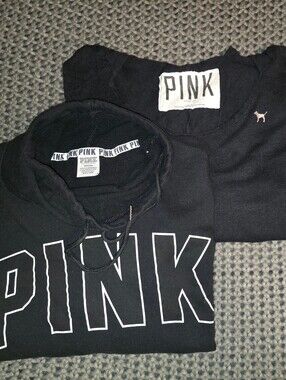 PINK Victoria's Secret Black Sweatshirt Hoodie Lot Medium